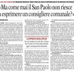 Intervista su Gazzetta del Mezzogiorno – Manca rappresentanza al San Paolo