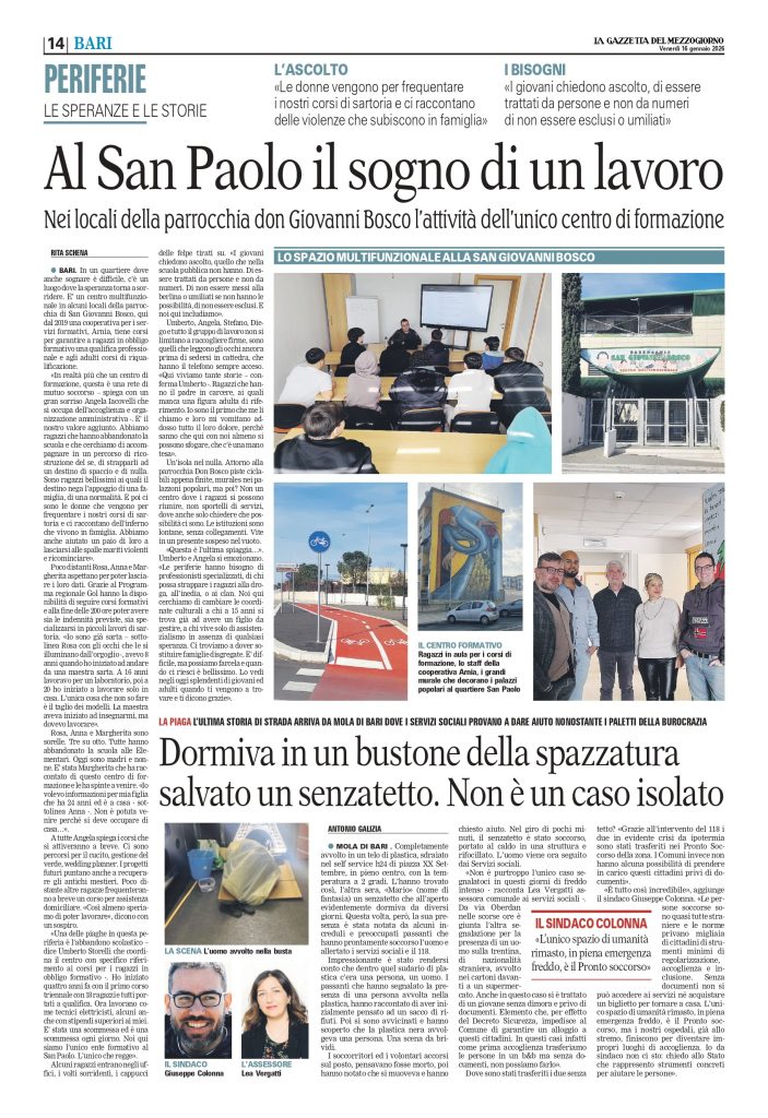 Formazione San Paolo Bari presso la parrocchia San Giovanni Bosco contro la dispersione scolastica