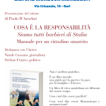 Presentazione a Bari del libro di Paolo D’Anselmi sulla responsabilità: dialogo con Stefano Franco