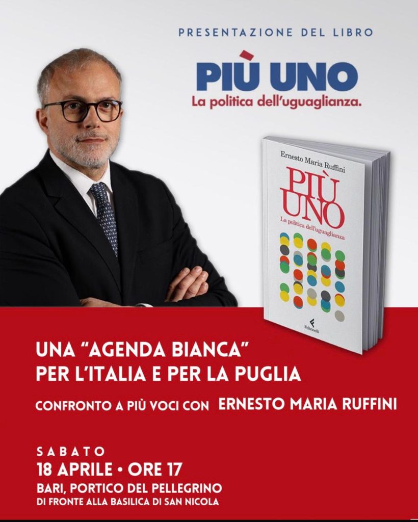 Presentazione libro Più Uno di Ernesto Maria Ruffini a Bari con intervento di Stefano Franco su riformismo e uguaglianza